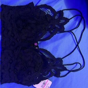 Free People Black Lace Bralette
